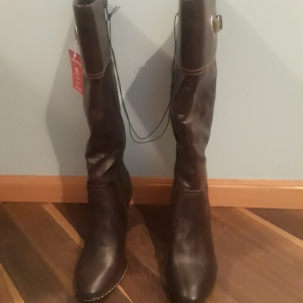 Merona chocolate brown knee high boots